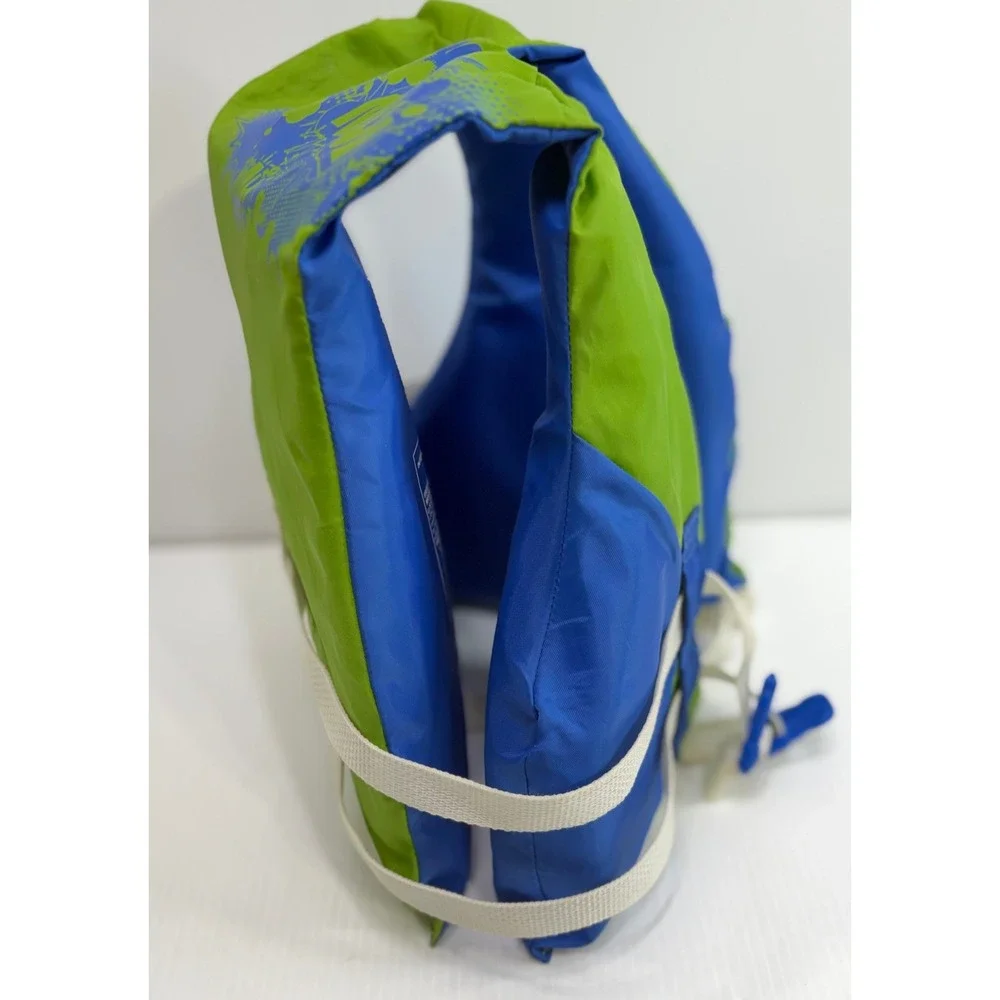 Maui Sons Child Life Vest PFD 30-50 lbs Blue Green USCG Approved Type III 1702